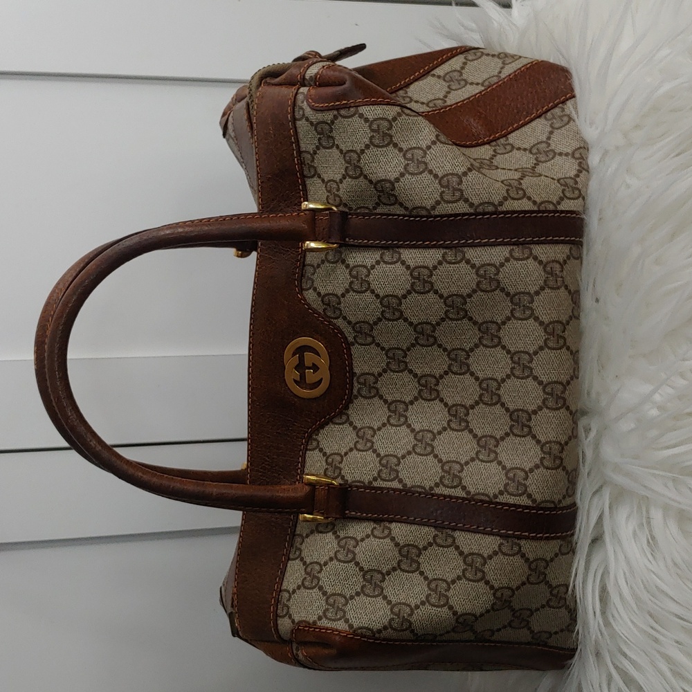 Authentic Vintage Gucci GG Monogram Supreme Boston Doctor Satchel Bag - Picture 3 of 10